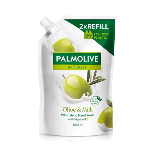 Folyékony szappan utántöltő, 0,5 l, PALMOLIVE Nourishing "Olive and milk"