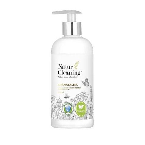 Mosogatószer koncentrátum, pumpás, 500 ml, NATURCLEANING, gránátalma