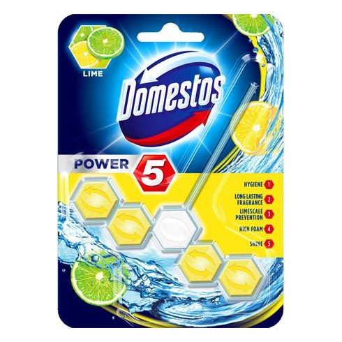 WC frissítő blokk, 1 db-os, DOMESTOS "Power 5", lime