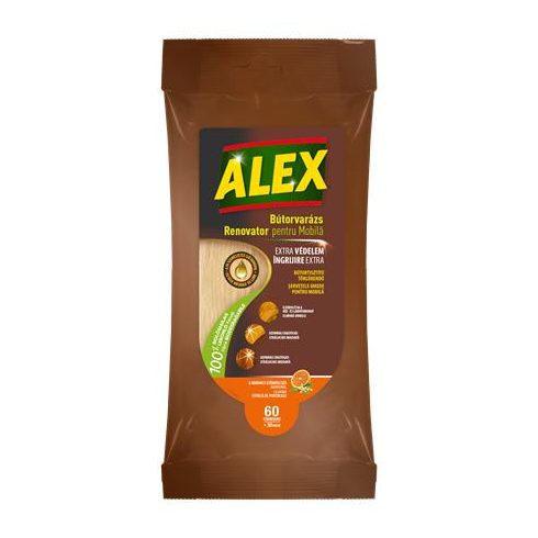 Nedves törlőkendő bútorokhoz, ALEX, 30 db
