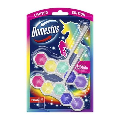 WC frissítő blokk, 2 db-os, DOMESTOS "Power 5", unikornis