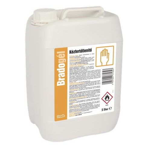 Kézfertőtlenítő gél, alkoholos, 5 l, BRADOGÉL