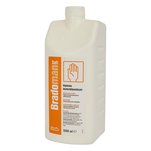 Kézfertőtlenítő szer, higiénés, 1 l, BRADOMAN "Soft"