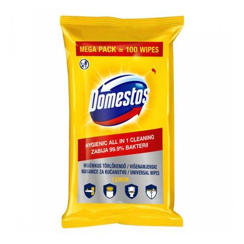 Nedves törlőkendő, 100 db, DOMESTOS "XXL citrus"