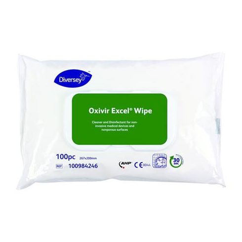 Tisztító- és fertőtlenítő kendő, 100 db, OXIVIR