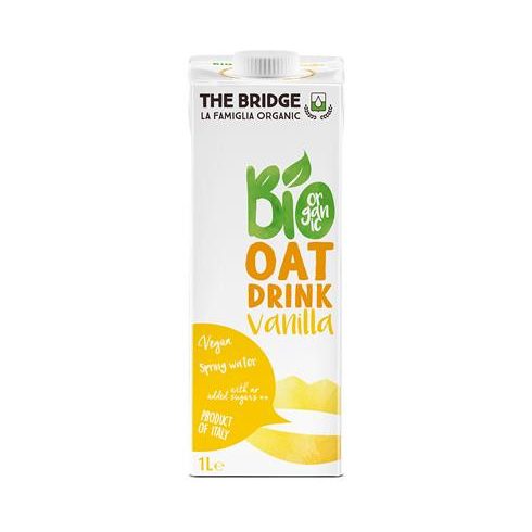 Növényi ital, bio, dobozos, 1 l, THE BRIDGE, zab, vaníliás