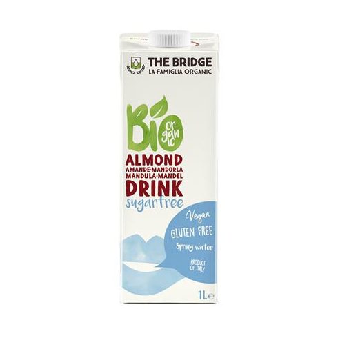 Növényi ital, cukormentes, bio, dobozos, 1 l, THE BRIDGE, mandula