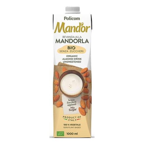 Növényi ital, cukormentes, dobozos, 1 l, MAND'OR "Prémium Bio", mandula