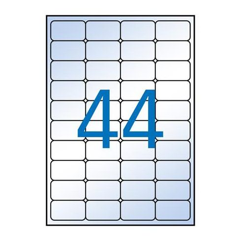 Etikett, 48,5x25,4 mm, poliészter, kerekített sarkú, APLI, átlátszó, 440 etikett/csomag