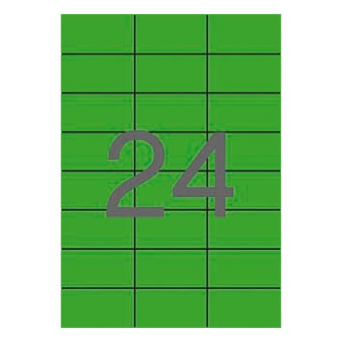Etikett, 70x37 mm, színes, APLI, zöld, 2400 etikett/csomag