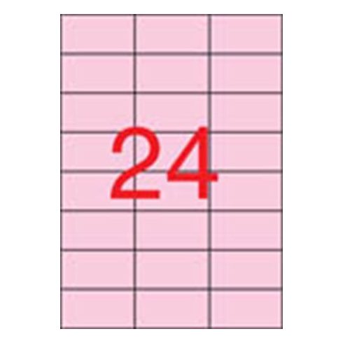 Etikett, 70x37 mm, színes, APLI, pasztell rózsaszín, 480 etikett/csomag