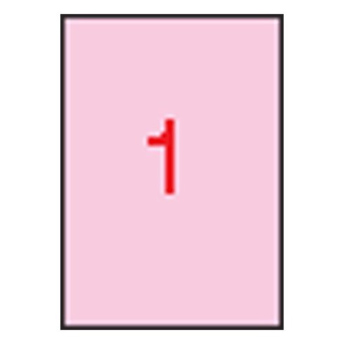 Etikett, 210x297 mm, színes, APLI, pasztell rózsaszín, 20 etikett/csomag