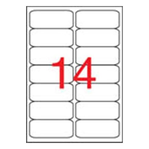 Etikett, 99,1x38,1 mm, poliészter, időjárásálló, kerekített sarkú, fehér, APLI, 280 etikett/csomag