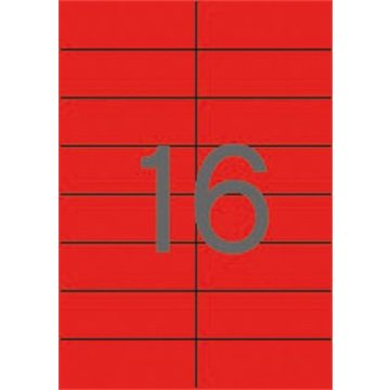   Etikett, 105x37 mm, színes, APLI, piros, 1600 etikett/csomag