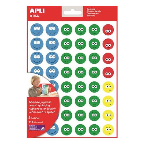 Matrica, emoji, APLI Kids "Stickers", boldog arcok