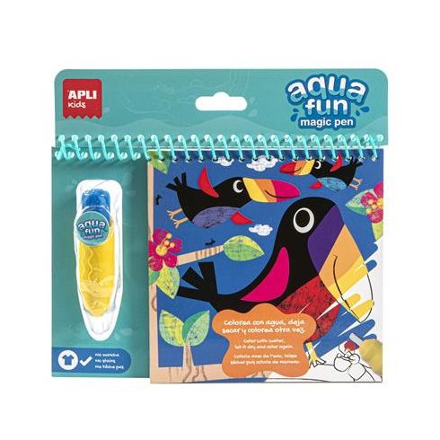 Színezőfüzet, vízbázisú, APLI Kids "Aqua Fun", dzsungel