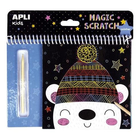 Képkarcoló füzet, APLI Kids "Magic Scratch", téli móka
