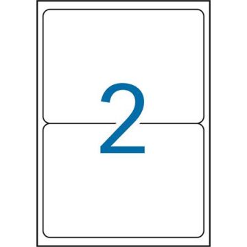   Etikett, 199,6x143,5 mm, poliészter, időjárásálló, kerekített sarkú, APLI, fehér, 40 etikett/csomag