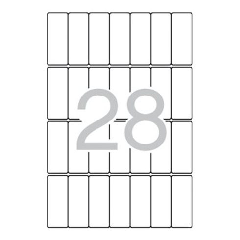 Etikett, 20x50 mm, kerekített sarkú, A5 hordozón, APLI, 420 etikett/csomag