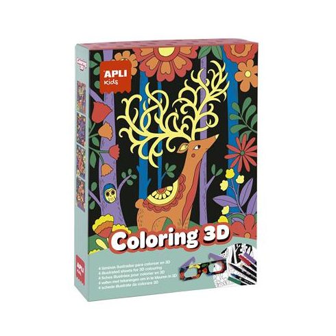 3D hatású színező szett, APLI Kids "Coloring 3D", 11 részes