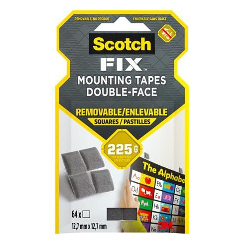 Ragasztó négyzetek, kétoldalas, eltávolítható, 12,7x12,7 mm, 3M SCOTCH "Removable"