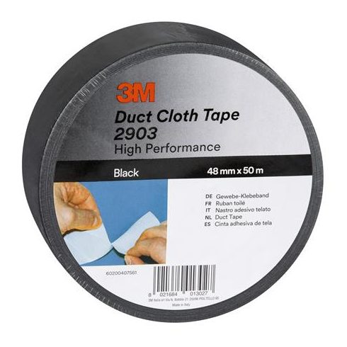 Ragasztószalag, vinyl, 48 mm x 50 m, 3M SCOTCH "Duct", fekete