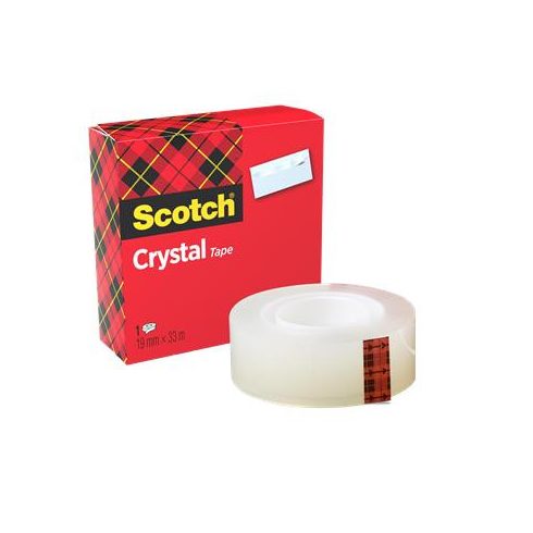 Ragasztószalag, 19 mm x 33 m, 3M SCOTCH "Crystal"