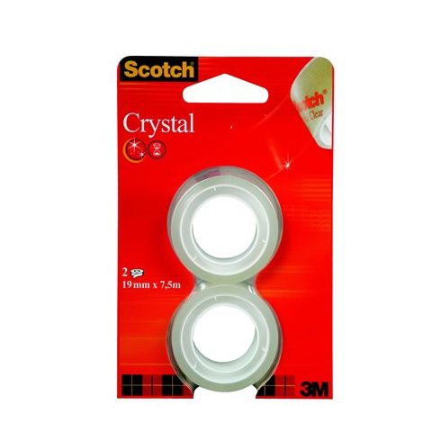 Ragasztószalag, 19 mm x 7,5 m, 3M SCOTCH "Crystal"