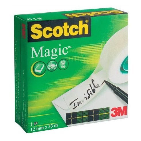 Ragasztószalag, 12 mm x 33 m, 3M SCOTCH "Magic Tape 810"