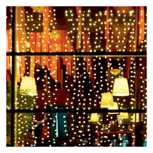 Fényfüggöny, kültéri, 400 db microLED, melegfehér, 2x2 m, HOME