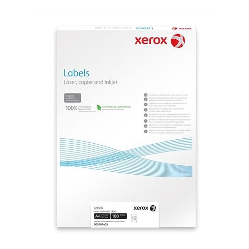 Etikett, univerzális, 63,5x38,1 mm, kerekített sarkú, XEROX, 2100 etikett/csomag