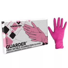   Védőkesztyű, egyszer használatos, nitril, XS méret, 100 db, púder nélküli, pink