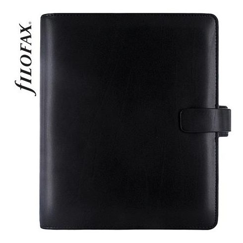 Kalendárium, gyűrűs, betétlapokkal, A5, FILOFAX "Metropol", fekete