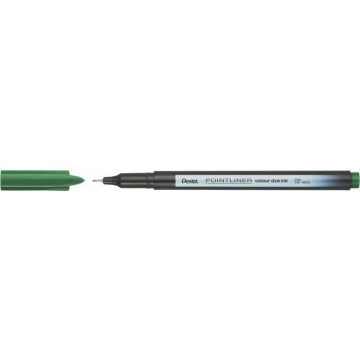 Tűfilc, 0,4 mm, PENTEL "Pointliner", fenyőzöld