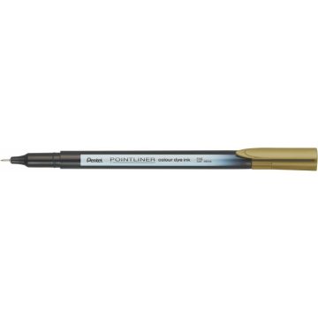 Tűfilc, 0,4 mm, PENTEL "Pointliner", aranybarna