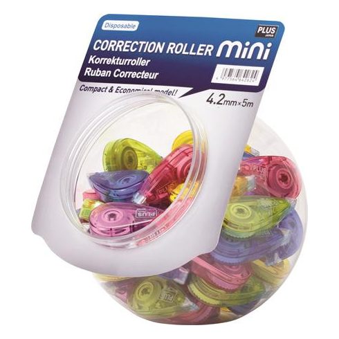 Hibajavító roller display, mini, 5 mm x 6 m, PLUS, vegyes színek