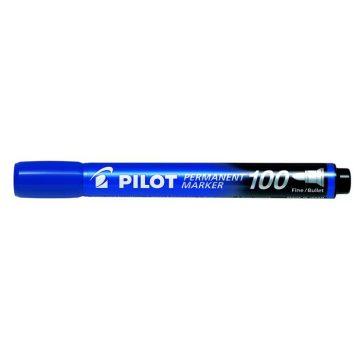   Alkoholos marker, 1 mm, kúpos, PILOT "Permanent Marker 100", kék