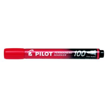   Alkoholos marker, 1 mm, kúpos, PILOT "Permanent Marker 100", piros