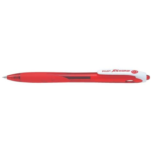Golyóstoll, 0,22 mm, nyomógombos, PILOT "Rexgrip", piros