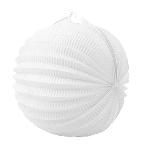 Lampion, kerek, 22 cm, fehér
