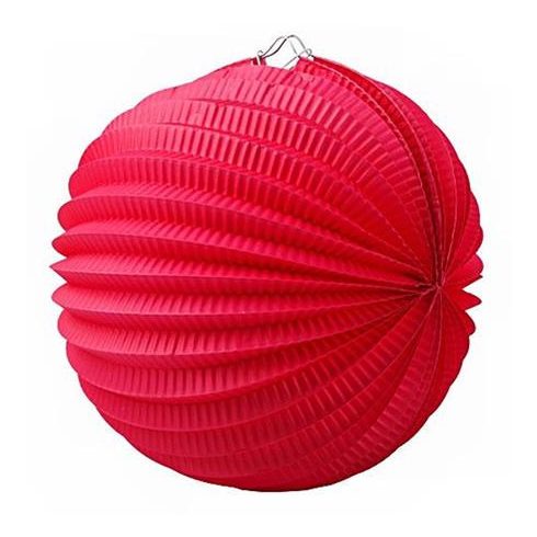 Lampion, kerek, 22 cm, piros