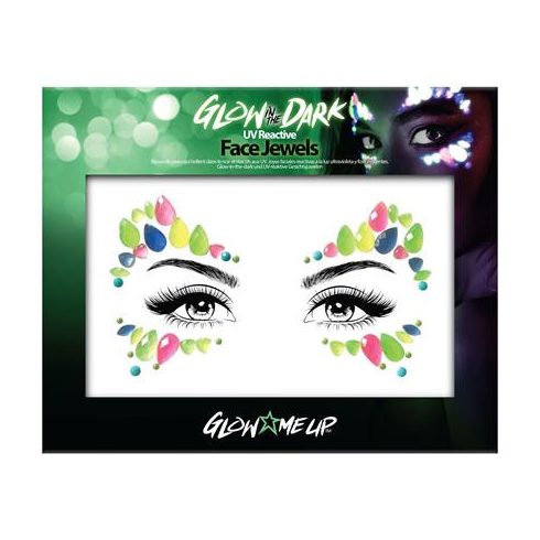 Arc ékszer készlet, öntapadó, UV fényben fluoreszkáló, "Glow in the dark", neon színek