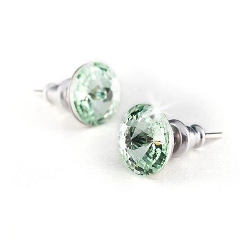 Fülbevaló, almazöld SWAROVSKI® kristállyal, csúcsos, 8mm, ART CRYSTELLA®