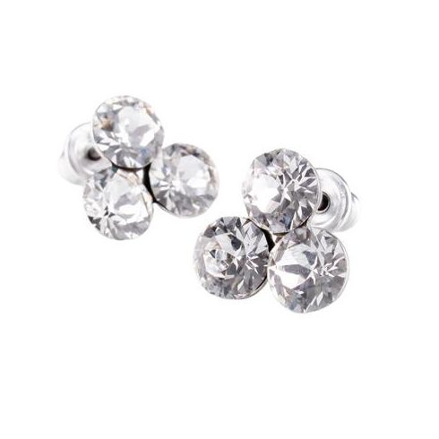 Fülbevaló, natúr fehér SWAROVSKI® kristállyal, 11mm, ART CRYSTELLA®