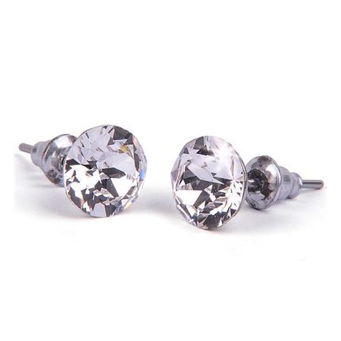 Fülbevaló, natúr fehér SWAROVSKI® kristállyal, 8 mm, ART CRYSTELLA®