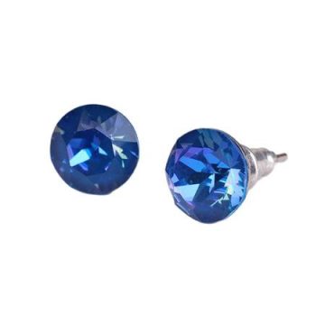   Fülbevaló, "Capri" kék SWAROVSKI® kristállyal, 8 mm, ART CRYSTELLA®