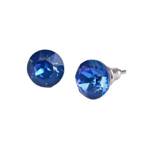 Fülbevaló, "Capri" kék SWAROVSKI® kristállyal, 8 mm, ART CRYSTELLA®