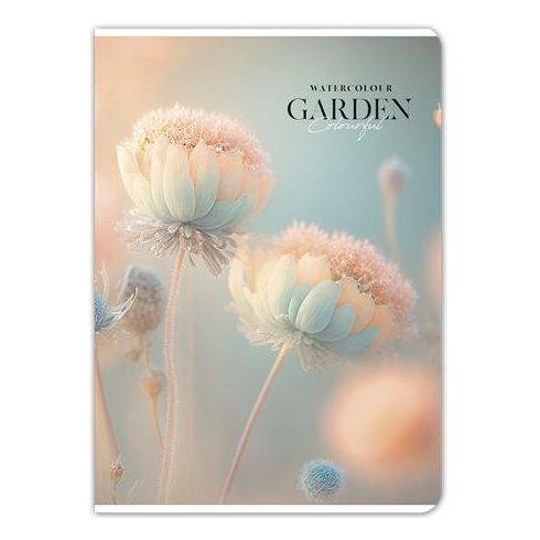 Füzet, tűzött, A4, kockás, 80 lap, SHKOLYARYK "Garden", vegyes