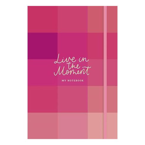 Jegyzetfüzet, A5, vonalas, sima, pontrácsos, 96 lap, keményfedeles, SHKOLYARYK "Live in the moment", vegyes minta