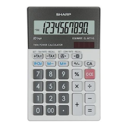Számológép, asztali, 10 számjegy, SHARP "EL-M711G"